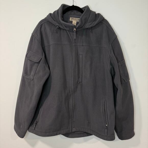 Duluth Trading Co Men's Shoreman's Fleece Hooded Jacket Cargo Full Zip Grey XL - Picture 1 of 10